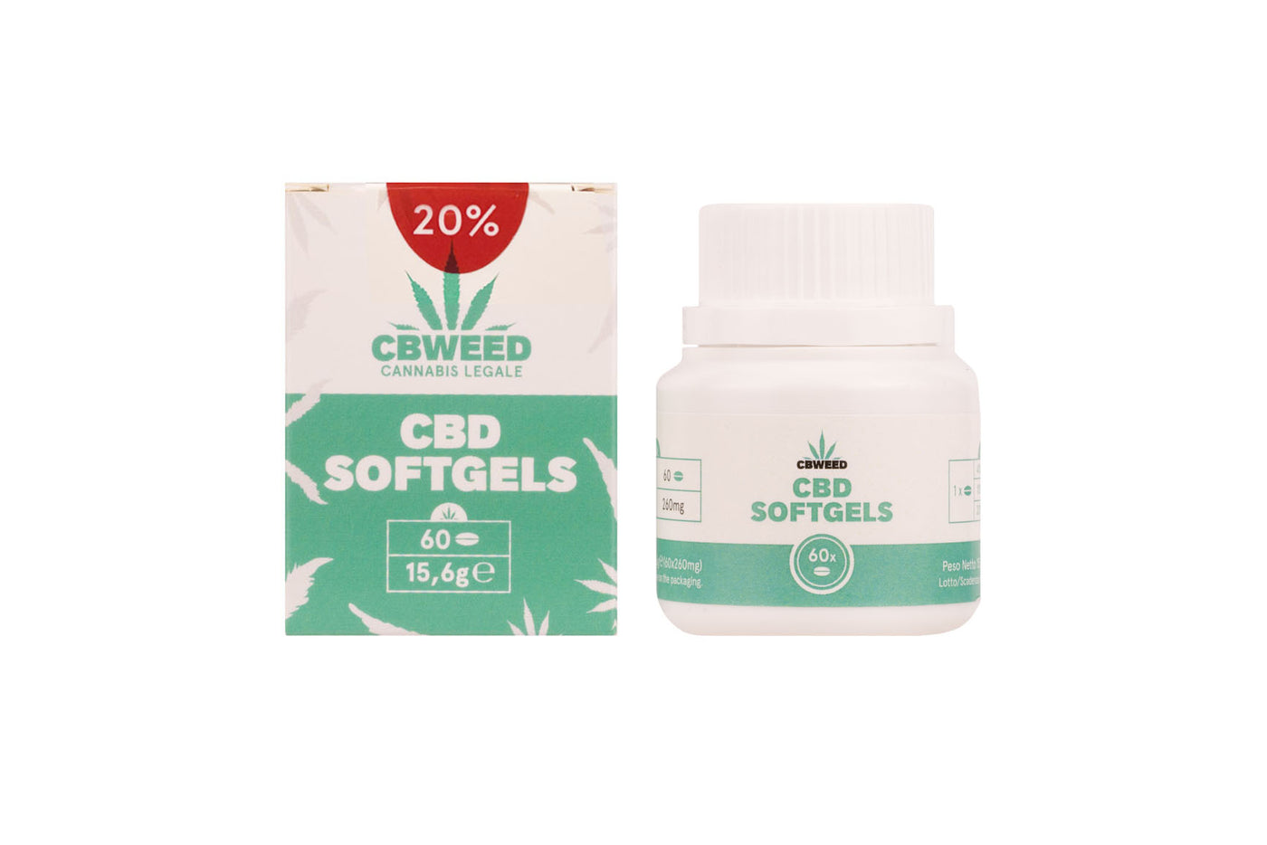 dettaglio Capsule Softgel CBD 20% - Bongae 